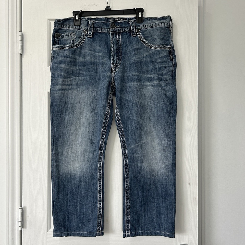 Silver Jeans Mens Gordie 38x30 (39x26) Medium Wash Straight‎ Relaxed Denim Jeans